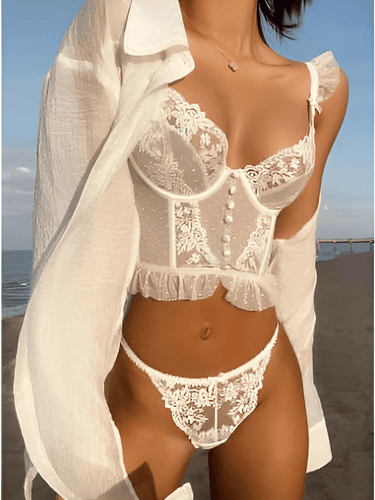 Women's French Embroidery Lace Bra -, Bras , Drestiny , Australia, Black, Bras, Canada, L, M, New Zealand, S, United Kingdom, United States, White, XL , Drestiny , www.shopdrestiny.com